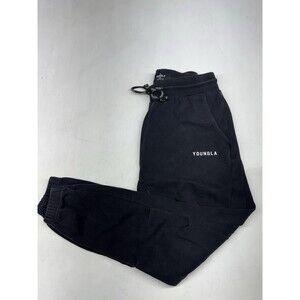 YoungLA Jogger Sweatpants Mens Large Black Gym Drawstring Pockets Pump Cover